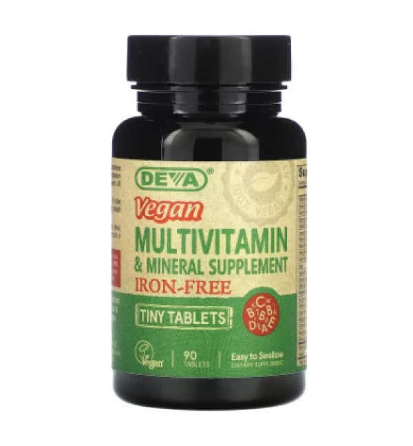 Deva, Vegan Tiny-Tablets Multivitamin & Mineral Supplement, Iron-Free, 90 Tablets
