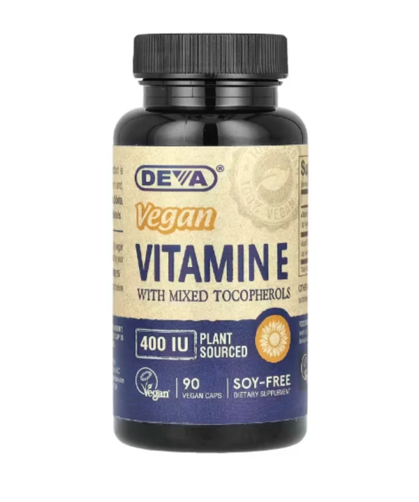 Deva, Vegan Vitamin E with Mixed Tocopherols, 400 IU, 90 Vegan Caps