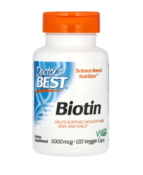 Doctor's Best, Biotin, 5,000 mcg, 120 Veggie Caps
