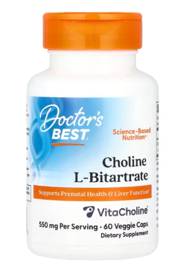 Doctor's Best, Choline L-Bitartrate, 60 Veggie Caps (275 mg per Capsule)