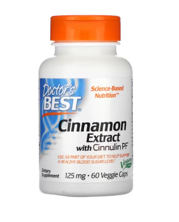Doctor's Best, Cinnamon Extract with Cinnulin PF, 125 mg, 60 Veggie Caps