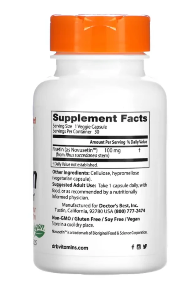 Doctor's Best, Fisetin with Novusetin, 100 mg, 30 Veggie Caps