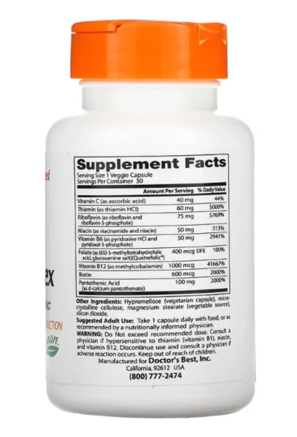 Doctor's Best, Fully Active B Complex with Quatrefolic, 30 Veggie Caps