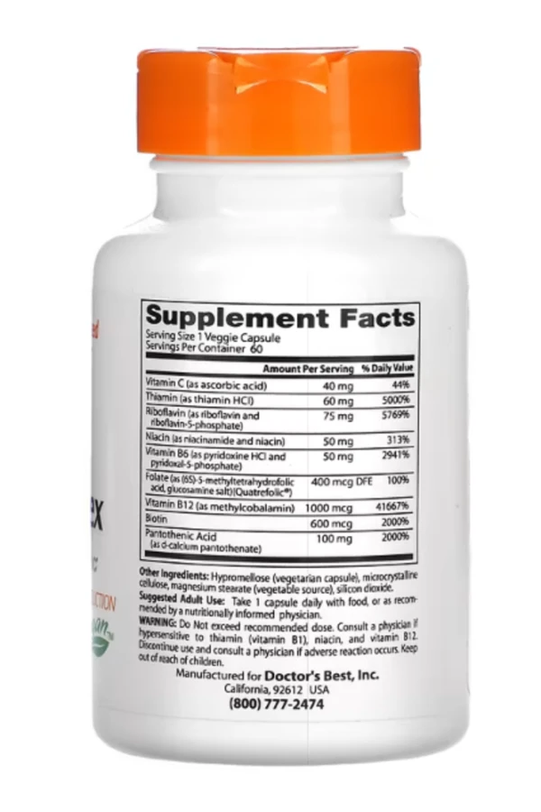Doctor's Best, Fully Active B Complex with Quatrefolic, 60 Veggie Caps