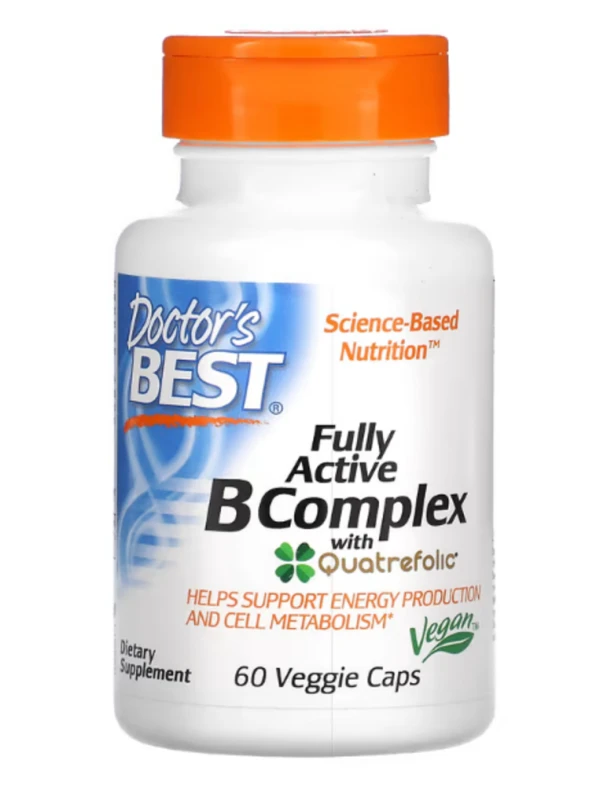 Doctor's Best, Fully Active B Complex with Quatrefolic, 60 Veggie Caps
