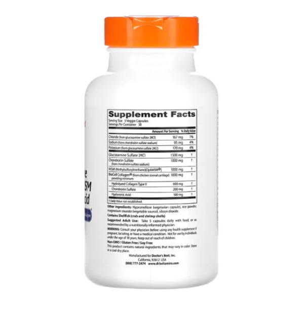Doctor's Best, Glucosamine Chondroitin MSM + Hyaluronic Acid, 150 Veggie Caps