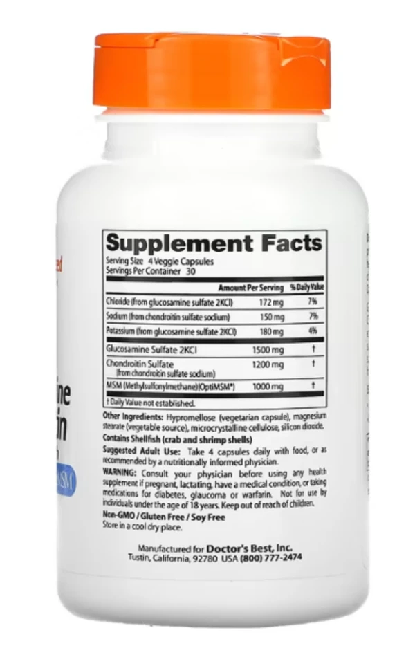 Doctor's Best, Glucosamine Chondroitin MSM with OptiMSM, 120 Veggie Caps