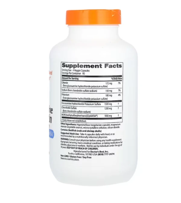 Doctor's Best, Glucosamine Chondroitin MSM with OptiMSM, 360 Veggie Capsules
