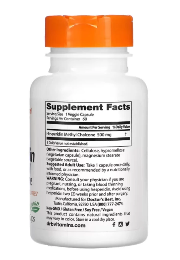 Doctor's Best, Hesperidin, Methyl Chalcone, 500 mg, 60 Veggie Caps