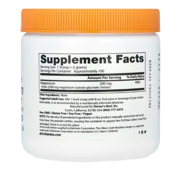 Doctor's Best, High Absorption Magnesium Powder, 7.1 oz (200 g)
