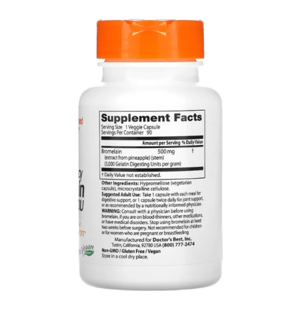 Doctor's Best, High Potency Bromelain 3000 GDU, 500 mg, 90 Veggie Caps