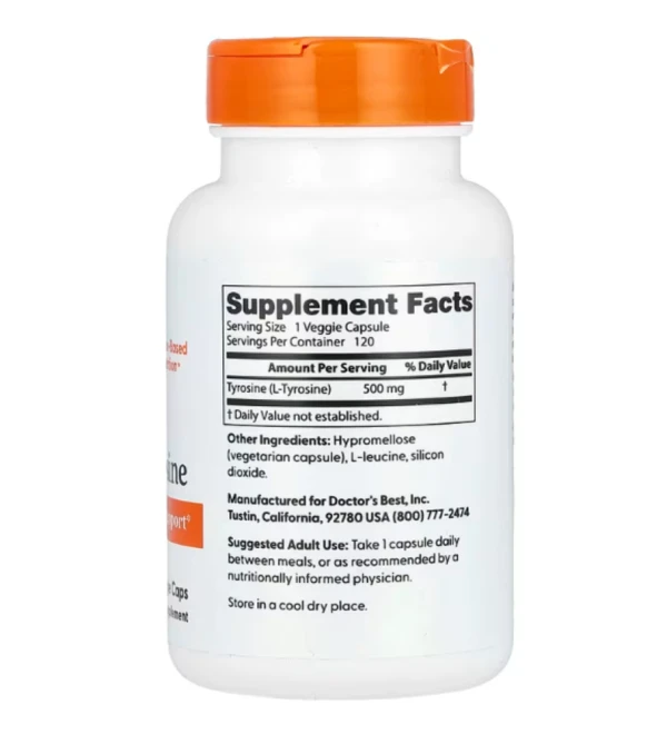 Doctor's Best, L-Tyrosine, 500 mg, 120 Veggie Caps