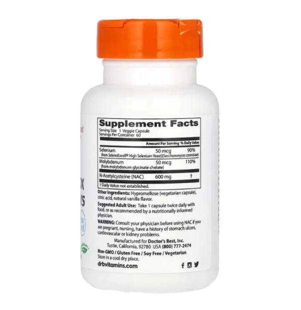 Doctor's Best, NAC Detox Regulators, 60 Veggie Caps