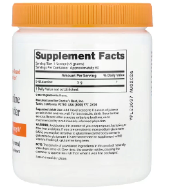 Doctor's Best, Pure L-Glutamine Powder, 10.6 oz (300 g)