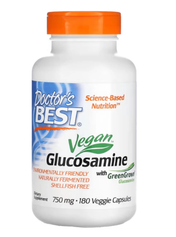 Doctor's Best, Vegan Glucosamine with GreenGrown Glucosamine, 750 mg, 180 Veggie Capsules