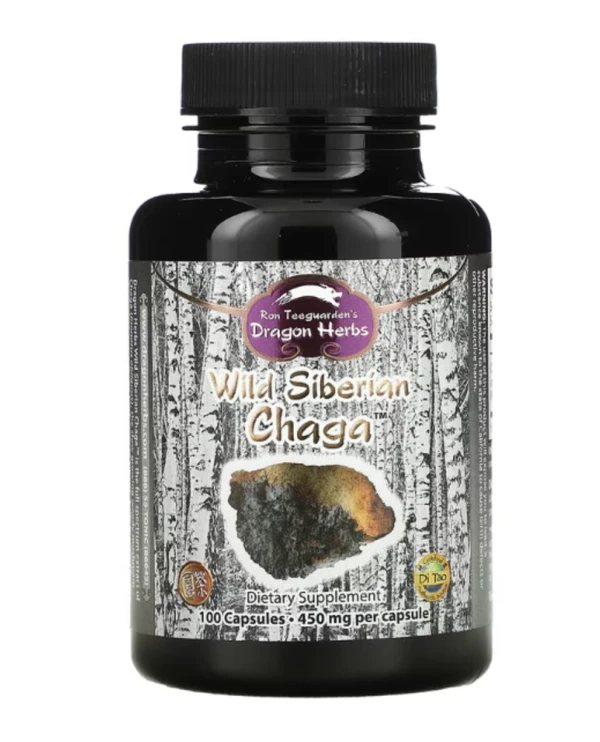 Dragon Herbs ( Ron Teeguarden ), Wild Siberian Chaga, 450 mg, 100 Capsules