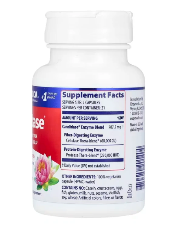 Enzymedica, Candidase, 42 Capsules
