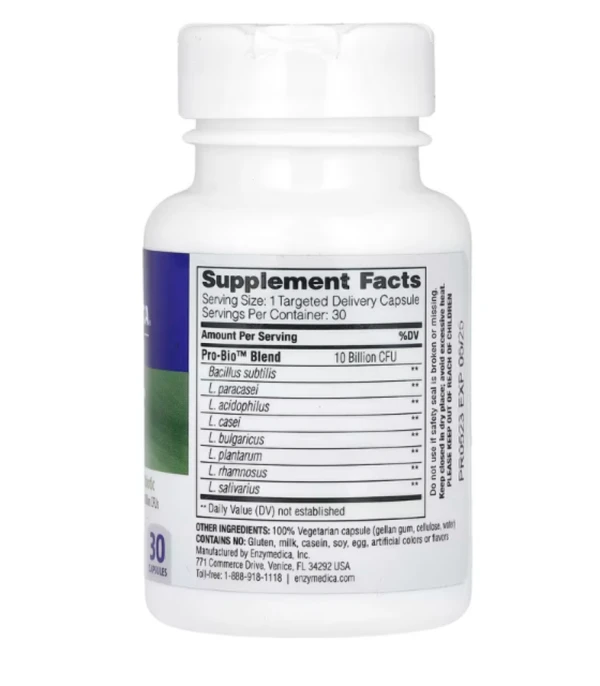 Enzymedica, Pro Bio, Guaranteed Potency Probiotic, 30 Capsules