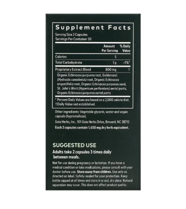 Gaia Herbs, Echinacea Goldenseal, 60 Vegan Liquid Phyto-Caps