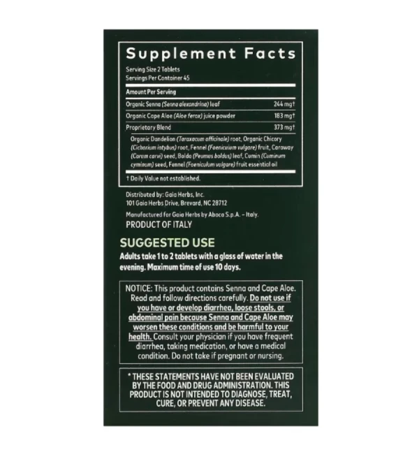 Gaia Herbs, Natural Laxative, 90 Tablets