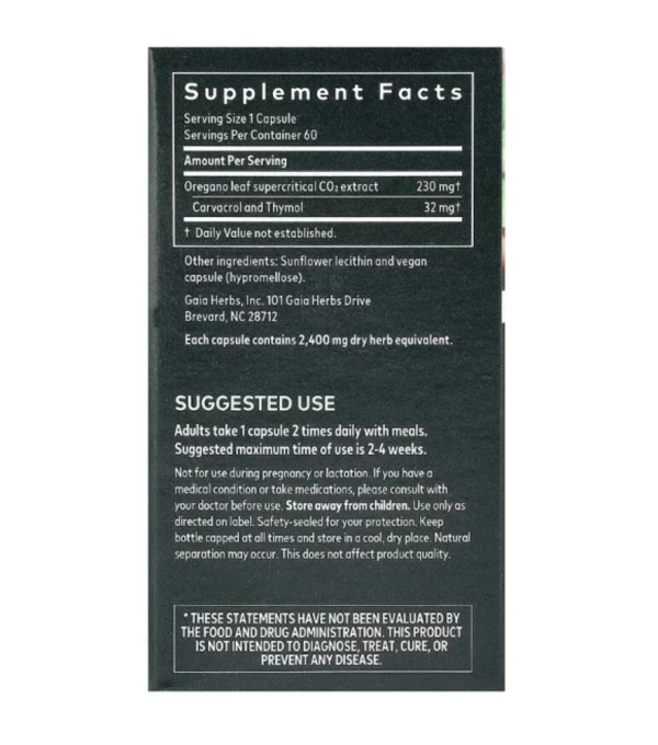 Gaia Herbs, Oil of Oregano, 60 Vegan Liquid Phyto-Caps
