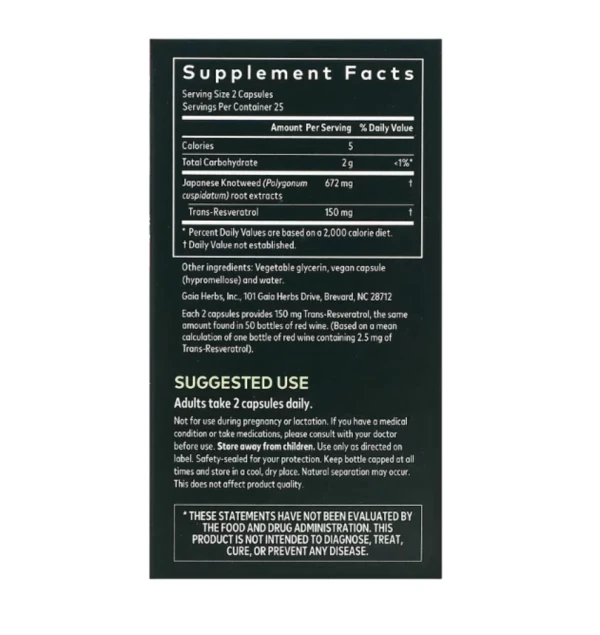 Gaia Herbs, Resveratrol 150, 50 Vegan Liquid Phyto-Caps