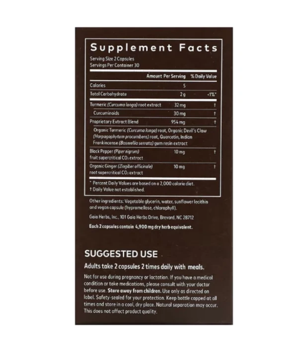Gaia Herbs, Turmeric Supreme, Joint Health, 60 Vegan Liquid Phyto-Caps