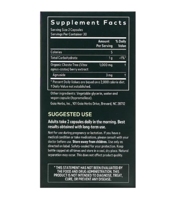 Gaia Herbs, Vitex Berry for Women, 60 Vegan Liquid Phyto-Caps