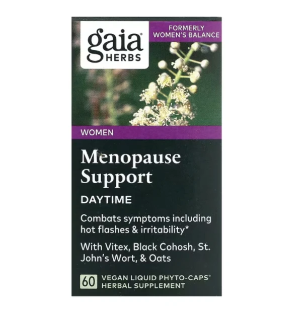 Gaia Herbs, Women, Menopause Support, Daytime, 60 Vegan Liquid Phyto-Caps