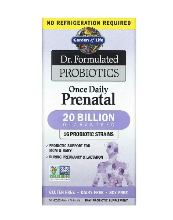 Garden of Life, Dr. Formulated Probiotics, Once Daily Prenatal (no refrigeration required), 30 Vegetarian Capsules
