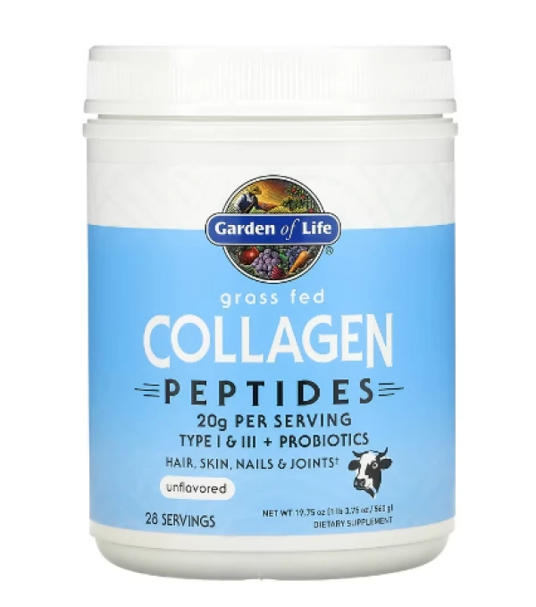 Garden of Life, Grass Fed Collagen Peptides, Unflavored, 19.75 oz (560 g)