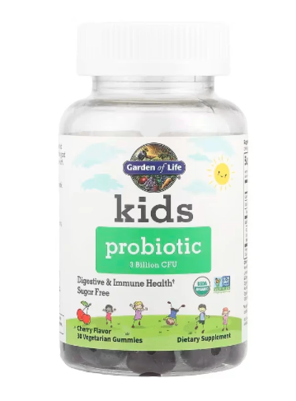 Garden of Life, Kids Probiotic Gummies, Cherry, 3 Billion CFU, 30 Vegetarian Gummies