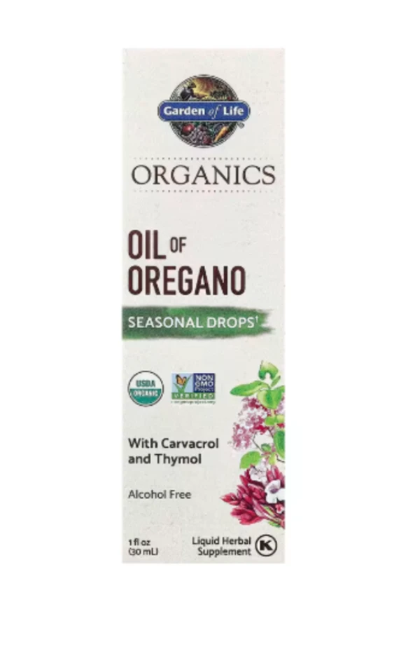 Garden of Life, Organics, Oil of Oregano, Seasonal Drops, Alcohol Free, 1 fl oz (30 ml)