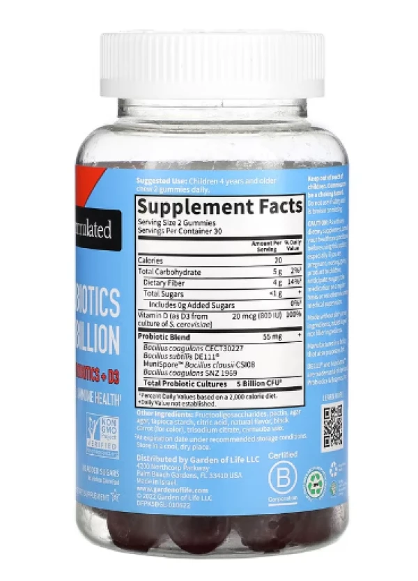 Garden of Life, Probiotics Kids. Strawberry, 5 Billion, 60 Gummies