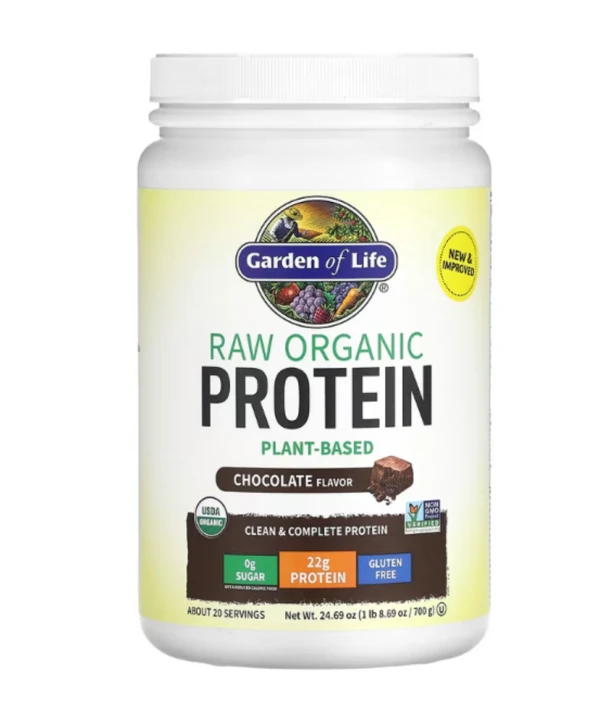 Garden of Life, RAW Organic Protein, Plant-Based, Chocolate, 24.69 oz (700 g)