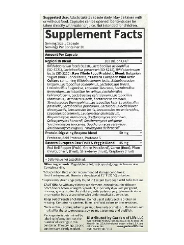 Garden of Life, RAW Probiotics, Ultimate Care, 30 Vegetarian Capsules