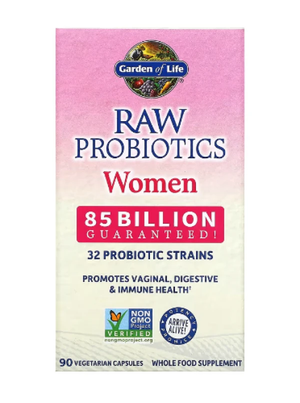 Garden of Life, RAW Probiotics, Women, 85 Billion, 90 Vegetarian Capsules (28.33 Billion Live Cultures per Capsule)