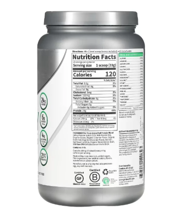 Garden of Life, Sport, Certified Grass Fed Whey, Chocolate, 23.28 oz (660 g)