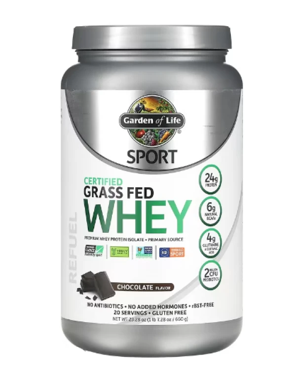 Garden of Life, Sport, Certified Grass Fed Whey, Chocolate, 23.28 oz (660 g)