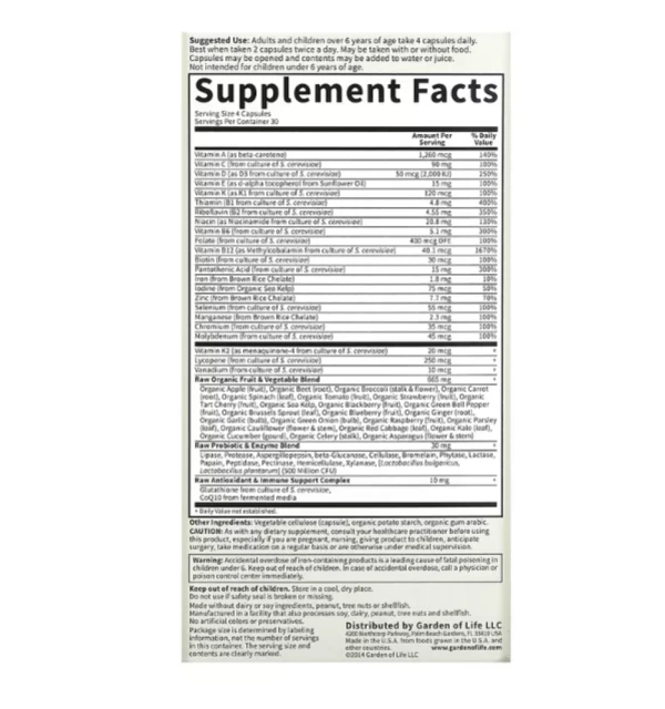 Garden of Life, Vitamin Code, Family, Whole Food Multivitamin, 120 Vegetarian Capsules