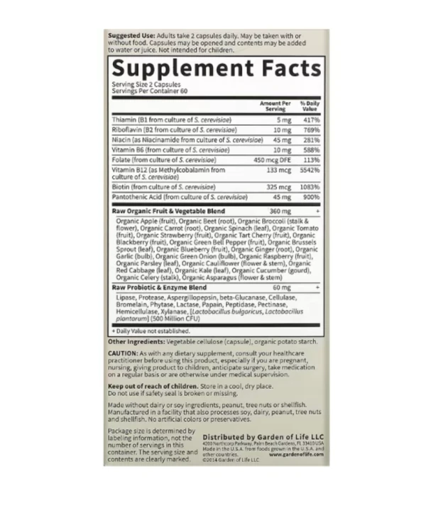 Garden of Life, Vitamin Code, RAW B-Complex, 120 Vegan Capsules