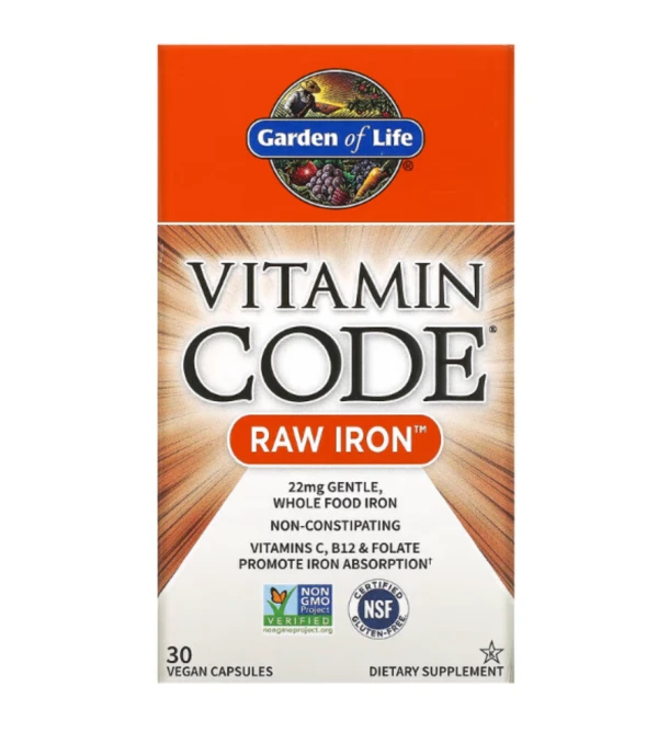 Garden of Life, Vitamin Code, RAW Iron, 30 Vegan Capsules