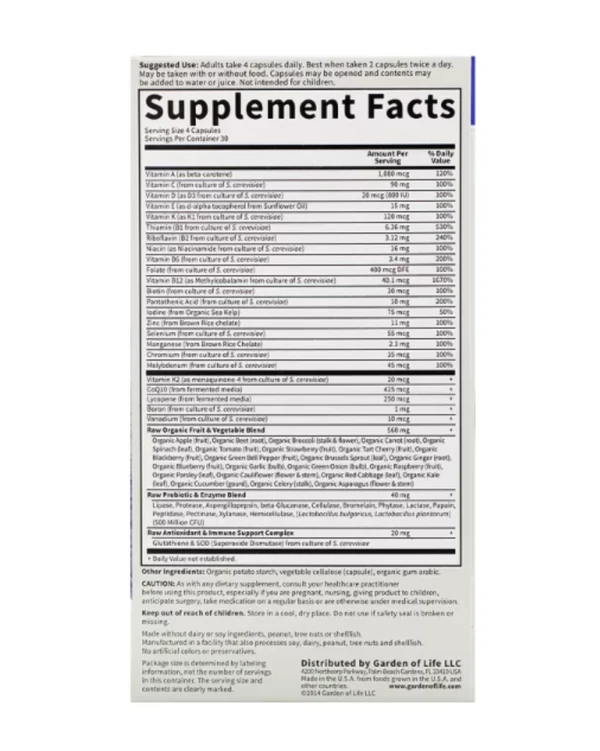 Garden of Life, Vitamin Code, Whole Food Multivitamin for Men, 120 Vegetarian Capsules