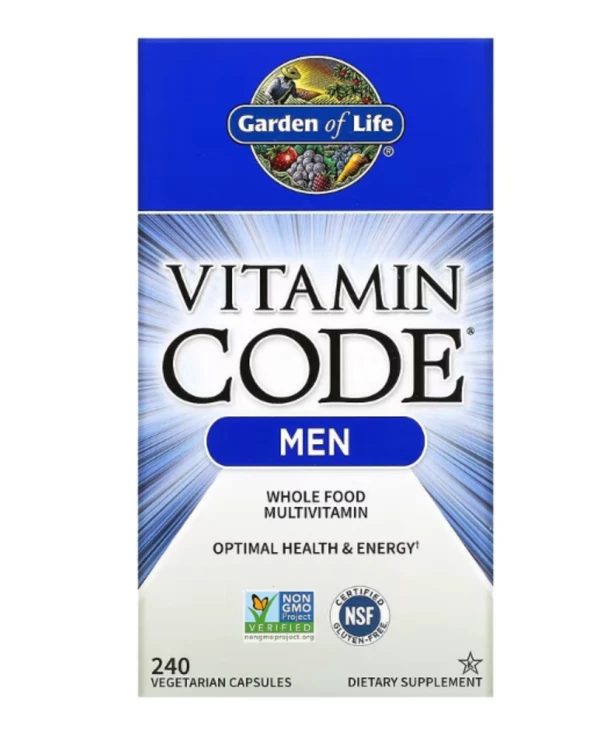 Garden of Life, Vitamin Code, Whole Food Multivitamin for Men, 240 Vegetarian Capsules