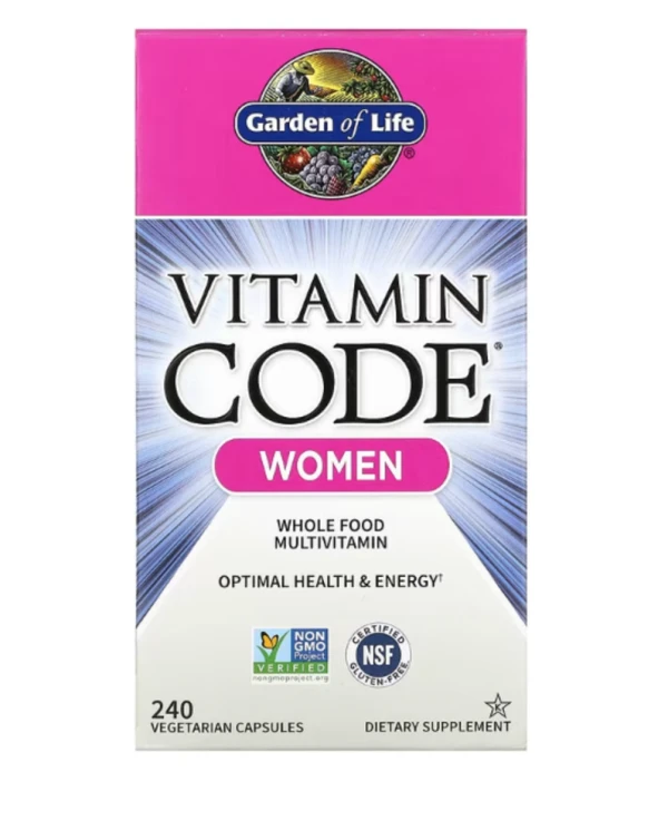 Garden of Life, Vitamin Code, Whole Food Multivitamin for Women, 240 Vegetarian Capsules