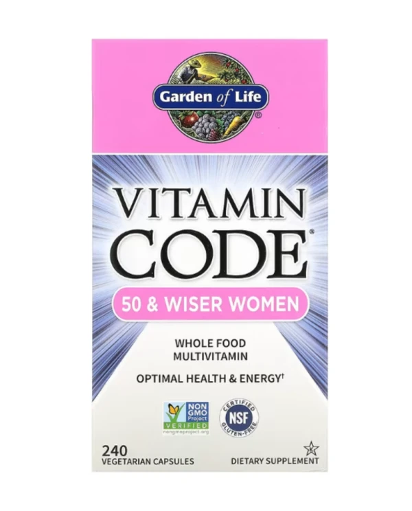 Garden of Life, Vitamin Code, Whole Food Multivitamin for Women, 50 & Wiser, 240 Vegetarian Capsules