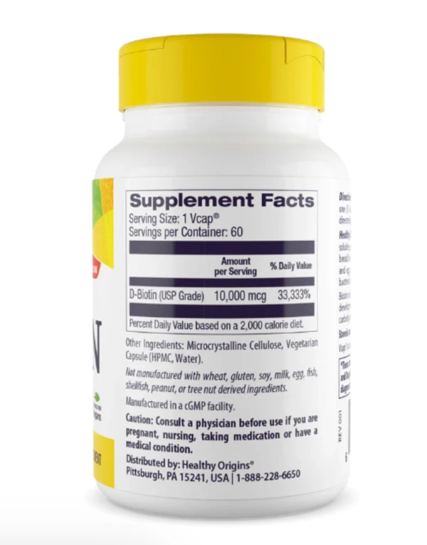 Healthy Origins Biotin 10000 mcg - 60 Vcaps