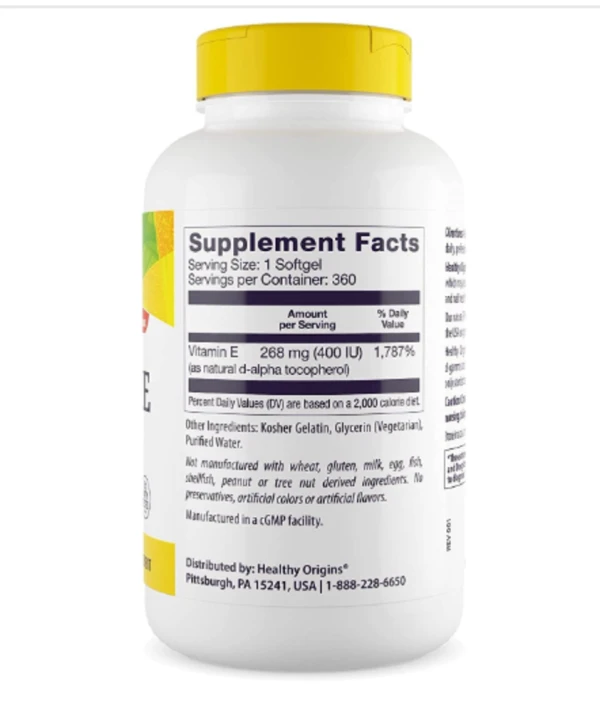 Healthy Origins, E-400, 360 Softgels