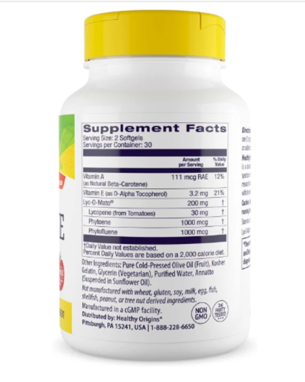 Healthy Origins Lycopene 15 mg - 60 Softgels