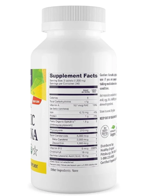 Healthy Origins, Organic Spirulina, 500 mg, 720 Tablets